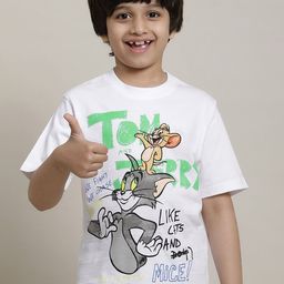 Kids Ville Boys Tom & Jerry Printed Pure Cotton T-shirt-image-22