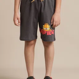 Kids Ville Boys Garfield Printed Mid-Rise Casual Shorts-picture-34