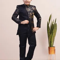 BAESD Boys Printed Mandarin Collar Sherwani-42