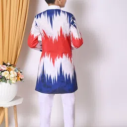 NFC CREATION Boys Abstract Printed Mandarin Collar Regular Kurta With Trouser image 5