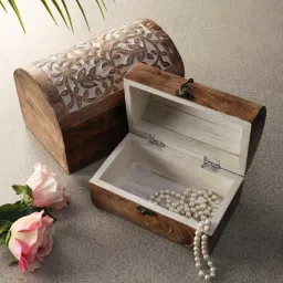 the urban store Brown Mango Wood (Set Of 2) Jewellery Organiser-picture-12