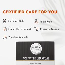 ALZIBA CARES Set Of 4 Activated Charcoal Detoxifying Soap- 100g Each image 5