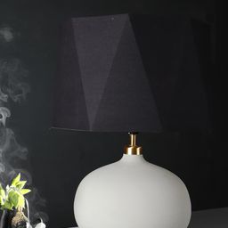 Grated Ginger Black & Grey Self Design Handcrafted Bedside Standard Table Lamp-22