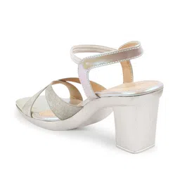 JM Looks Embellished Square Toe Block Heels With Ankle Loop image 5