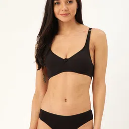 Inner Sense Black Solid Organic Cotton Antimicrobial Side SupportLingerie Set ISBP057-image-39