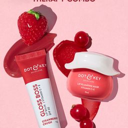 DOT & KEY Fruity Lip Therapy Combo - Softens Dry, Flaky & Chapped Lips - Lip Balm & Mask-50
