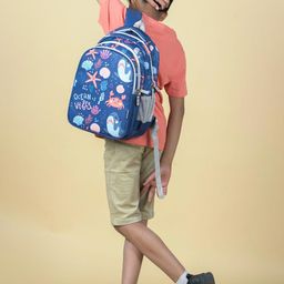 VISMIINTREND Kids Ocean Printed Lightweight School Bag Backpack-56