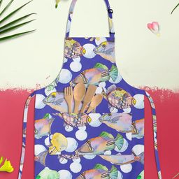 ArtzFolio Tropical Sea D2 Kids Blue & White Printed Cotton Apron-image-89