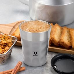Vaya Purple & Silver-Toned Textured Stainless Steel Matte Cups Set of Cups and Mugs-12