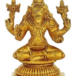 Exotic India Gold-Toned Religious Brass Goddess Varahi Showpiece-image-48
