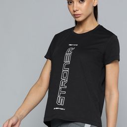 HRX By Hrithik Roshan Training Women Jet Black Rapid-Dry Typography Tshirts-picture-52