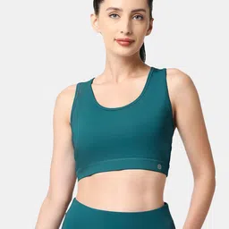 SOIE Medium Impact Quick Dry Racerback Printed Athleisure Sports Bra-39