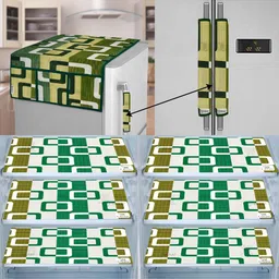 E-Retailer Set of 9 Exclusive Waterproof PVC Refrigerator Appliances Cover-28