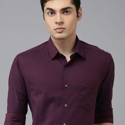 Arrow Pure Cotton Self Design Textured Manhattan Slim Fit Opaque Formal Shirt-image-14