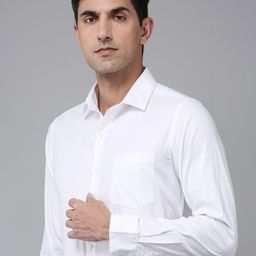 Arrow Pure Cotton Self Design Textured Manhattan Slim Fit Opaque Formal Shirt-image-53
