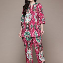 Readiprint Fashions Printed Pure Cotton Tunic With Trousers-image-16