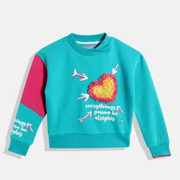 Monte Carlo Girls Printed Sweatshirt with Conversational Applique-image-43