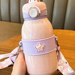 YK Pink Stainless Steel Conversational Printed Insulated Sipper Water Bottle - 490 ml-image-97