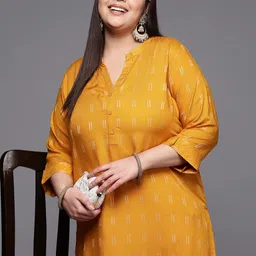 EXTRA LOVE BY LIBAS Plus Size Ethnic Motifs Kurta-image-74