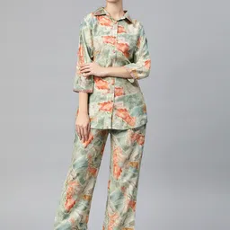 Readiprint Fashions Women Printed Pure Silk Shirt with Palazzos-picture-55