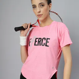 HRX by Hrithik Roshan Women Round Neck Typography Printed Sports T-shirt-image-41
