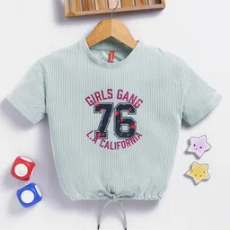 Here&Now X Game Begins Girls Striped Waist Tie Up Crop Top-image-22