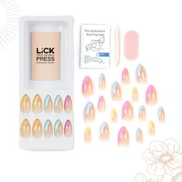 LICK Nude 12 Pcs Artificial Reusable Press On Nails With Application Kit image 3