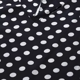 Sztori Plus Size Black & White Polka Dot Print Regular Top image 2