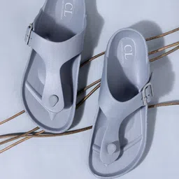 Carlton London Men Grey Thong Flip-Flops-picture-1