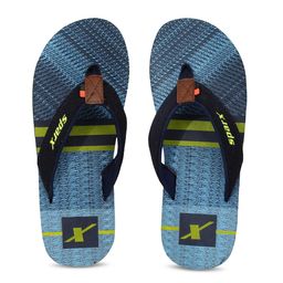 Sparx Men Navy Blue & Yellow Printed Thong Flip-Flops-image-47