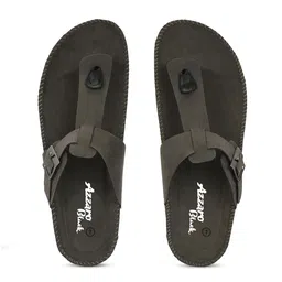 Azzaro Black Men Buckle Detailed Thong Flipflop-picture-40