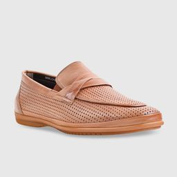 Egle Men Brown Perforated Leather Formal Slip-On Shoes-image-54
