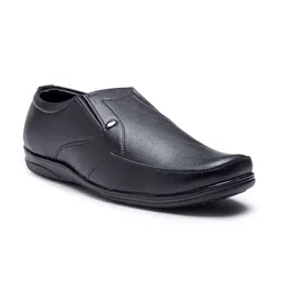 Action Men Black Solid Formal Slip-Ons-image-71