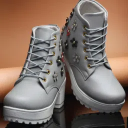 Synthetic Leather Casual Partywear New Stylish Boots For Women-24