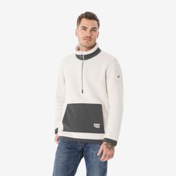 quechua Men’s Sherpa-style mountain hiking fleece jacket, MH100 Half Zip - Beige-picture-3