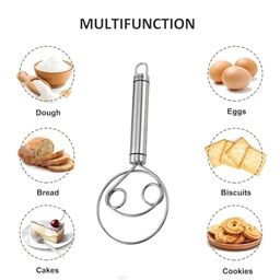 ds enterprise Atta Kneader Dough Maker Stainless Steel Food Processor Tools with Hanging Hole Durable Blender Beater Flour Mixer for Egg,Pastry etc. Time Saving Mixing Stick for Home Kitchen Baking Accessories image 2