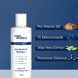 Man Matters Anti Dandruff Shampoo 100ml For 3X Faster Reduction in Flaking & Dry Scalp image 4