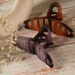 Jewelz Women Purple & Brown Set of 2 Claw Clip-image-79