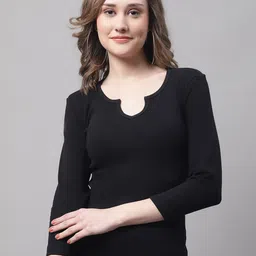 FBAR Notch Neck Long Sleeves Regular Cotton Casual Top-image-56
