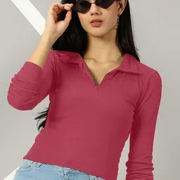 AUSK Shirt Collar Long Sleeves Regular Top-image-73