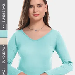 Boleem Pack Of 2 Cotton Crop Fitted Top-picture-33