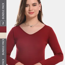 Boleem Pack Of 2 Cotton Fitted Crop Top-picture-15