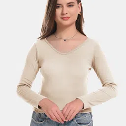 Boleem Ribbed V-Neck Cotton Top-image-58