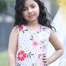 Cutiekins Girls Floral Print Sleeveless Cotton Crop Top-image-9