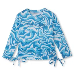 Gini and Jony Girls Abstract Printed Round Neck Cotton Top-image-69