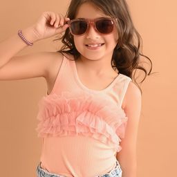 LilPicks Girls Rufled Cotton Fitted Top-image-30