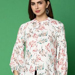 V-Mart Floral Printed Mandarin Collar Long Sleeves Top-picture-41