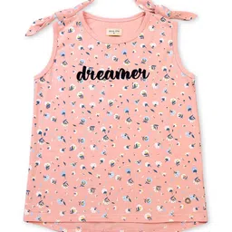 Gini and Jony Girls Floral printed Round Neck Sleeveless Tie-Up Cotton Top-image-42