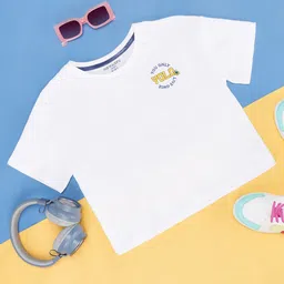 Pantaloons Junior Girls Round Neck Cotton Crop T-shirt-image-29