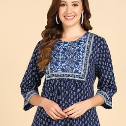 ZNX Clothing Ethnic Motifs Printed Cotton Top-image-45